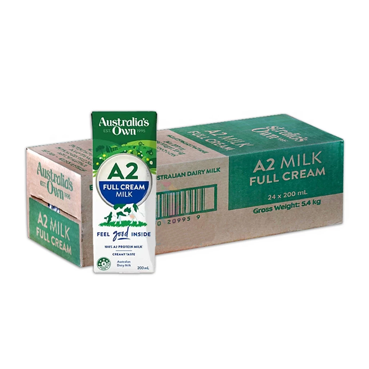 33-1 Sữa tươi nguyên kem A2 đạm dễ tiêu hóa Australia's Own - Thùng 24 hộp 200ml - Ảnh 1